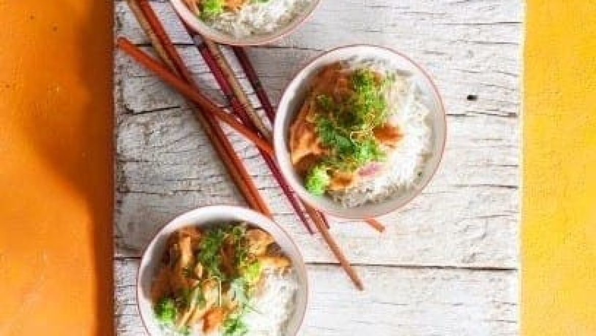 עוף מוקפץ בקארי אדום