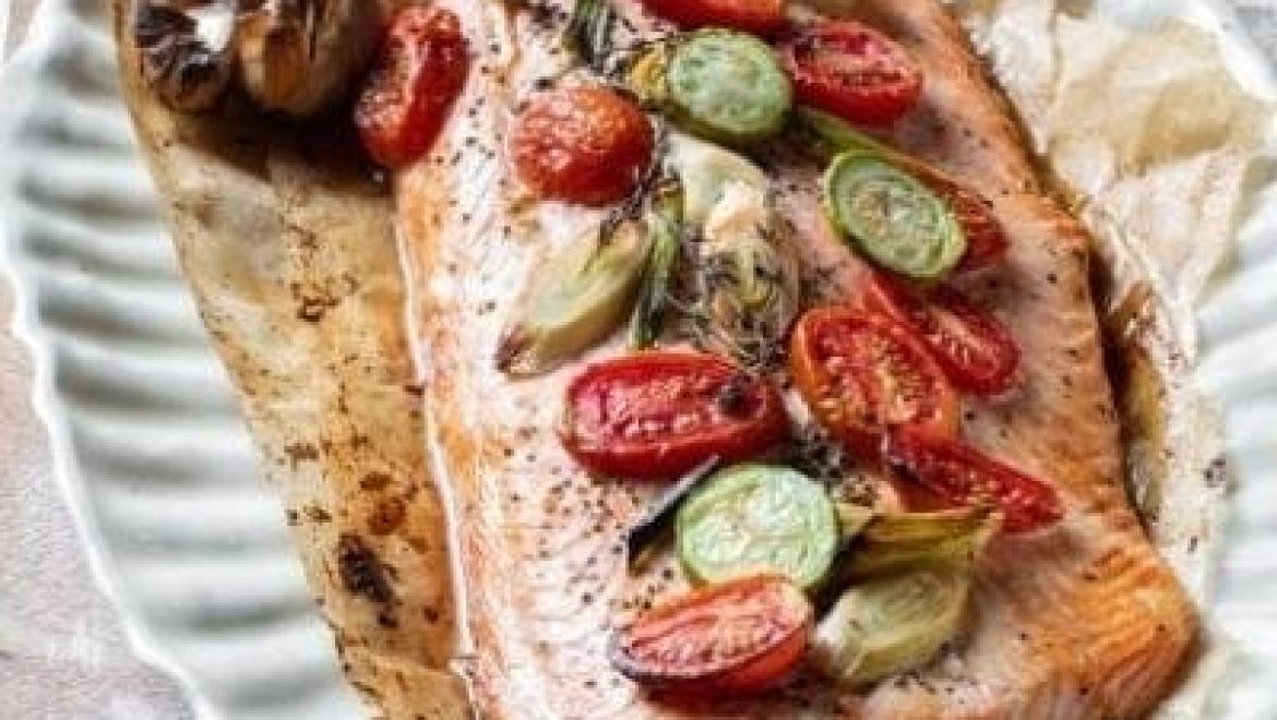 פילה סלמון אפוי בנוסח פרובנס