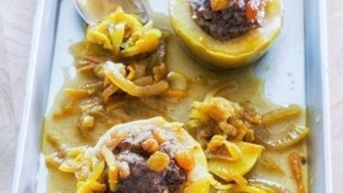 תפוחים ירוקים במילוי נפלא של בשר