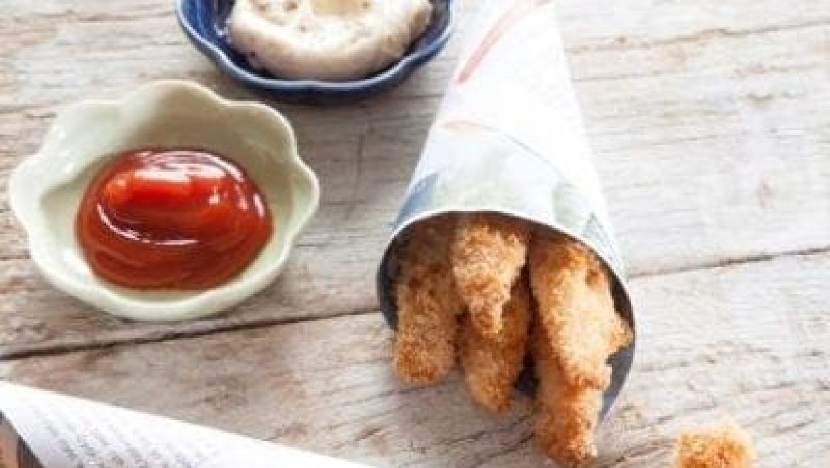 אצבעות שניצל עוף בתנור