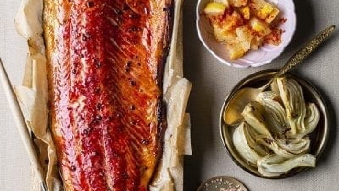 פילה סלמון אפוי סגלגל