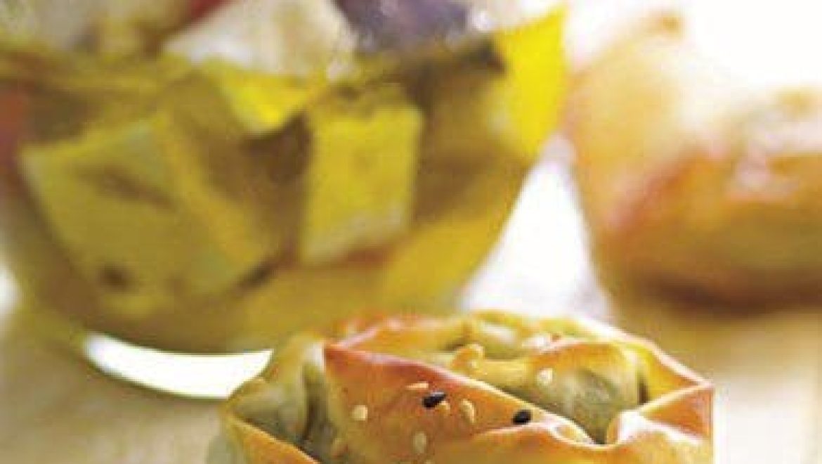 שבלולי תרד וגבינה מלוחה