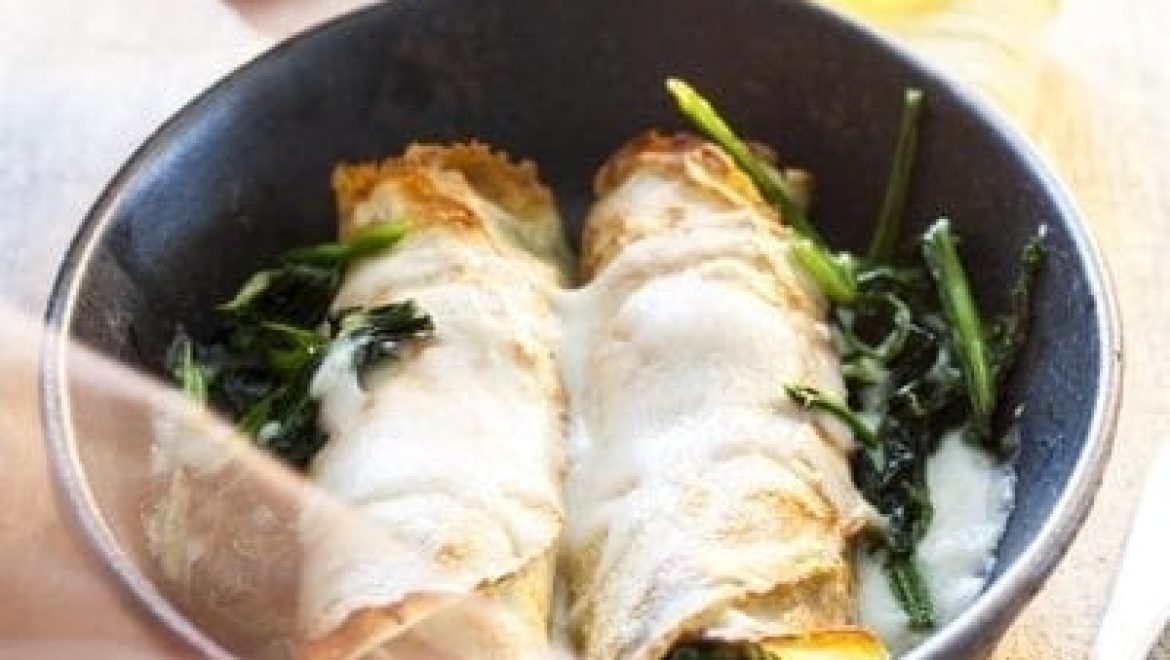 קרפ במילוי תרד וגבינת עיזים