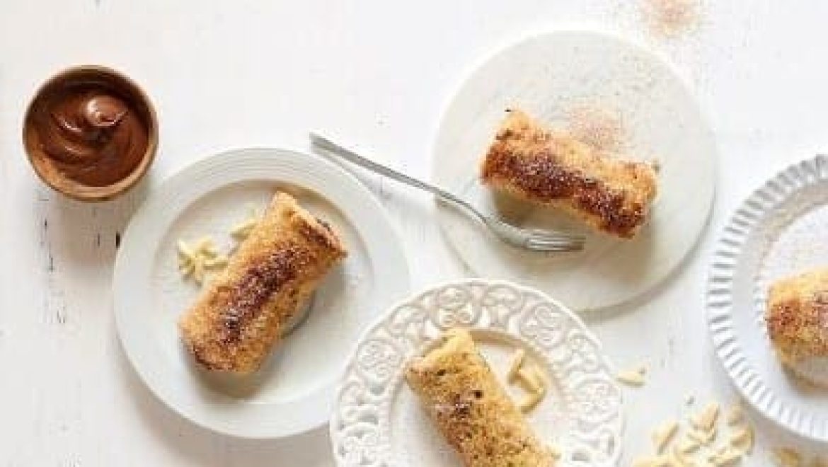 גלילת פרנץ טוסט במילוי שוקולד