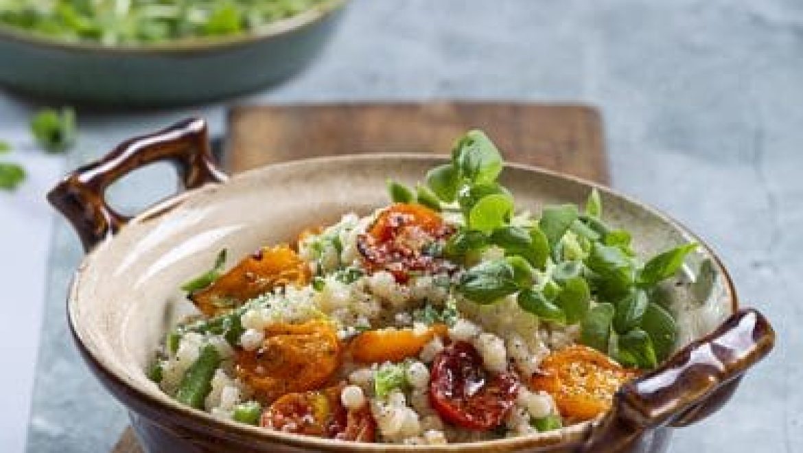 ריזוטו פתיתים עם עגבניות אפויות